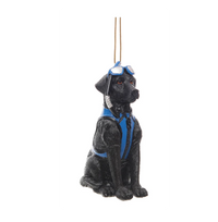 Ceramic Dog with Snorkeling Gear Christmas Ornament (Sold Separately)