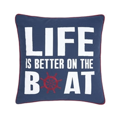 Life is Better on the Boat Navy Pillow