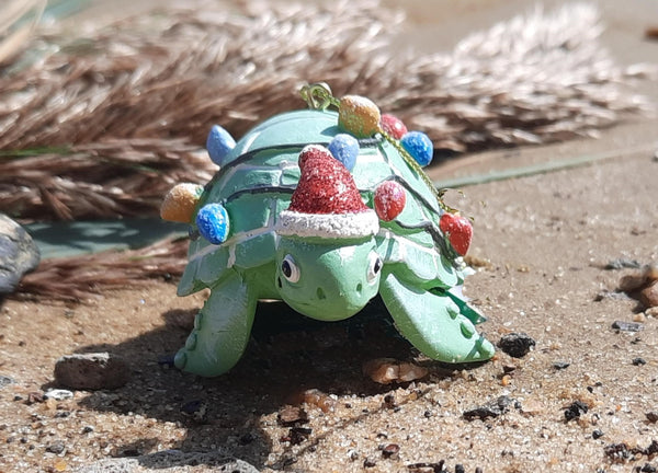 Whimsical Green Sea Turtle Christmas Ornament