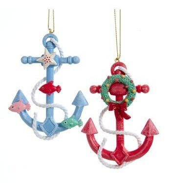 Whimsical Anchor Ornaments, Set of 2