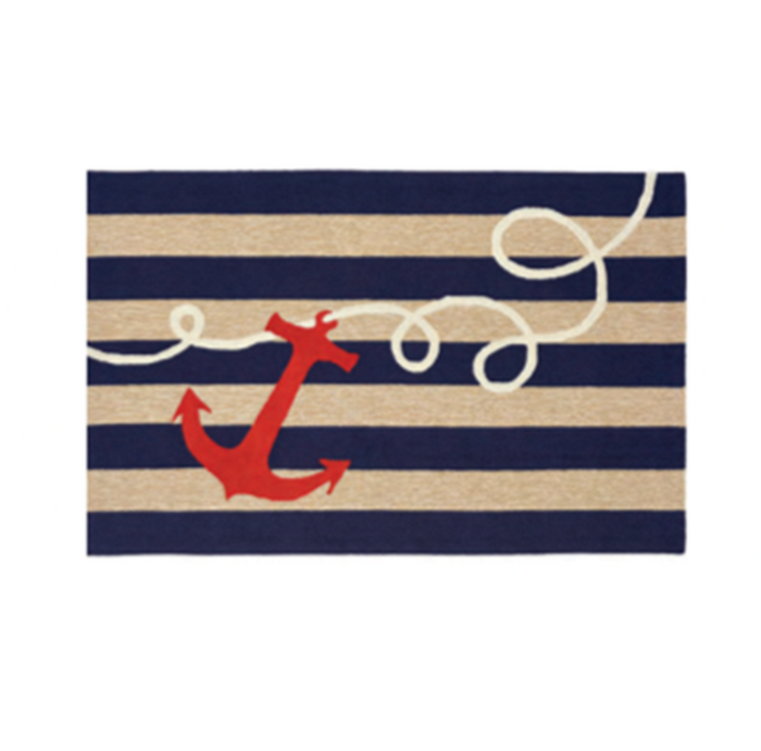 Anchor Hand Tufted Rectangular Indoor/Outdoor Rug by Liora Mann Frontporch
