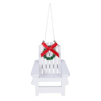 Beach Chair Christmas Ornament with Wreath - Chesapeake Bay Goods