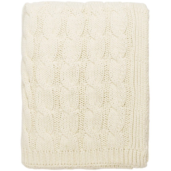 Ivory Cable Knit Throw by Darzzi - Chesapeake Bay Goods