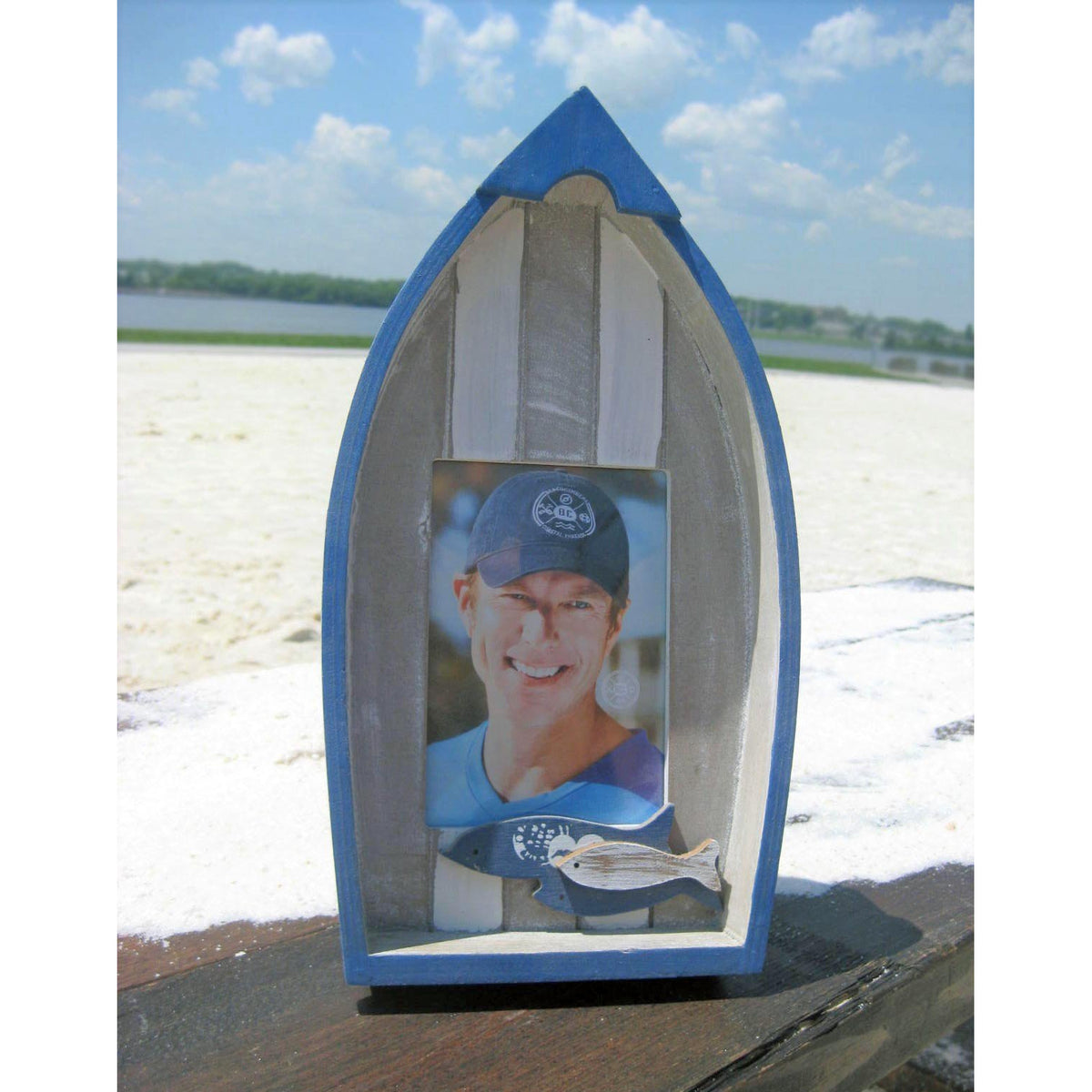 Photo Frame 4x6 - Navy & White Boat - Chesapeake Bay Goods