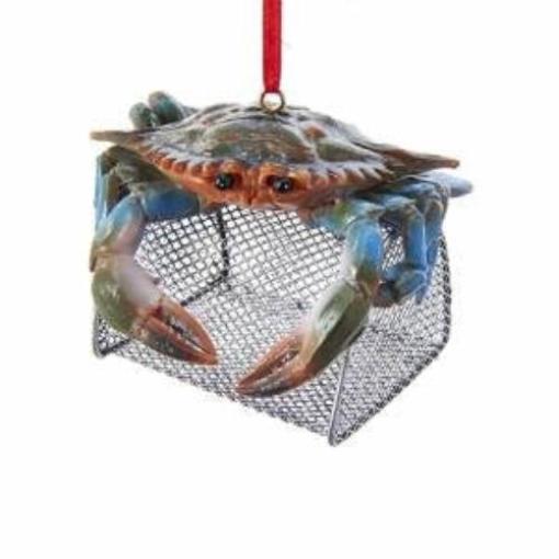 Blue Crab on Wire Cage Christmas Ornament Chesapeake Bay Goods