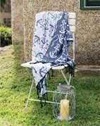 Blue Chenille Anchor Cotton Throw