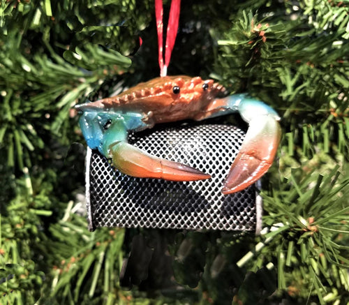 Blue Crab on Wire Cage Christmas Ornament Chesapeake Bay Goods