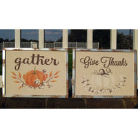 Gather / Give Thanks Wall Decor with Metal Frame - Chesapeake Bay Goods