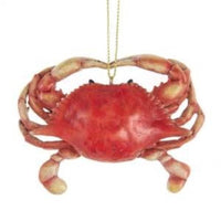 Red Crab Christmas Ornament with gold string