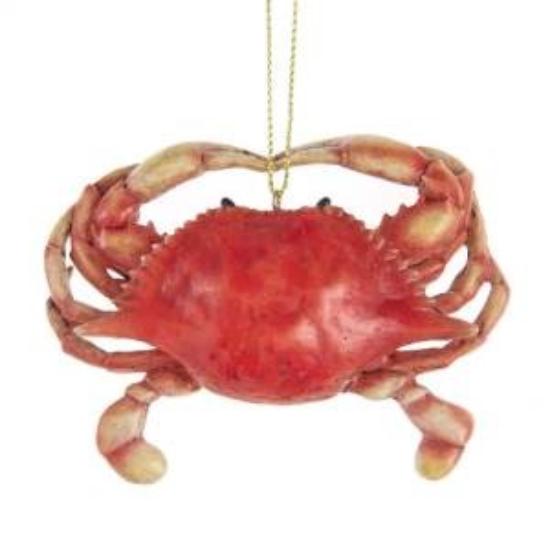 Red Crab Christmas Ornament with gold string