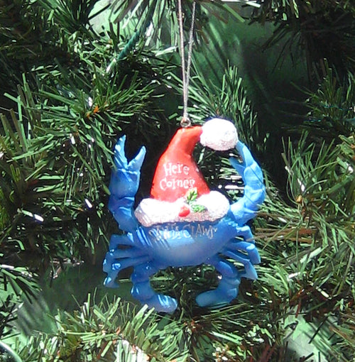 Blue Santa Claws Crab Ornament Chesapeake Bay Goods