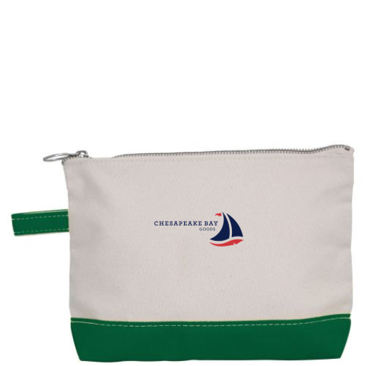 Small Canvas Geen Zipper Pouch - Chesapeake Bay Goods