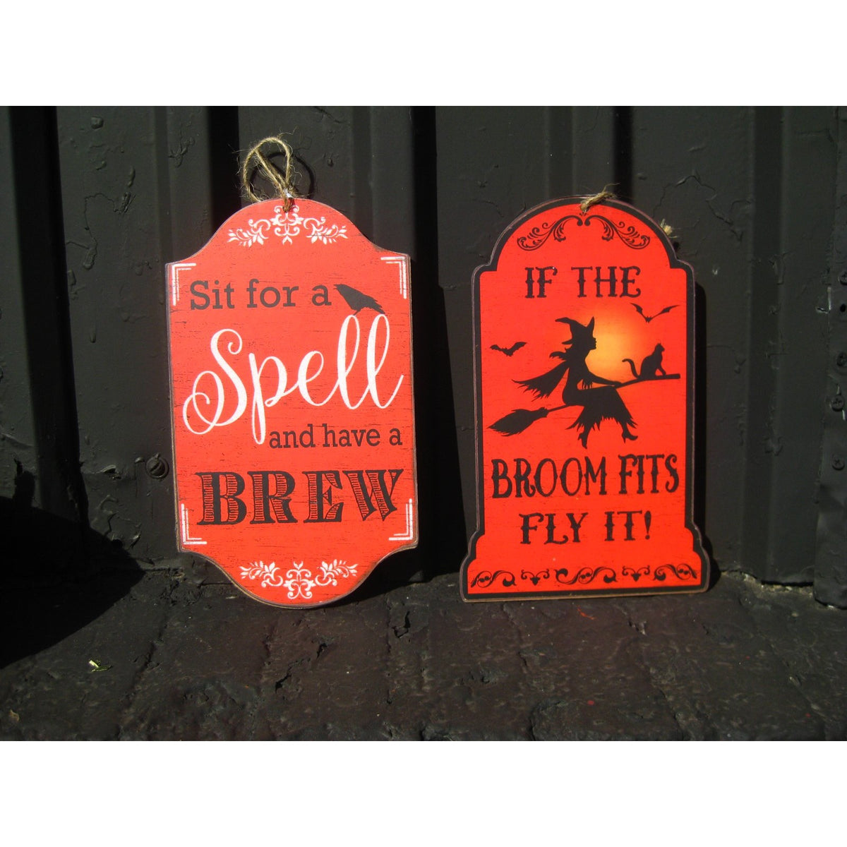 Witch Wood Halloween Decor Hanger Set of 4 - Chesapeake Bay Goods