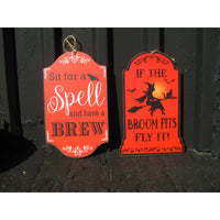 Witch Wood Halloween Decor Hanger Set of 4 - Chesapeake Bay Goods