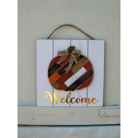 Wood Wall Art  with Pumpkin - Gather/Welcome - Chesapeake Bay Goods