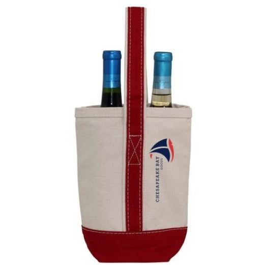 Red Canvas Wine Tote - Chesapeake Bay Goods