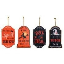 Witch Wood Halloween Decor Hanger Set of 4 - Chesapeake Bay Goods