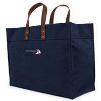 Oxford Canvas Structured Tote With Leather Handles