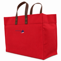 Oxford Canvas Structured Tote With Leather Handles