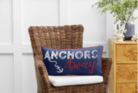 Anchors Away Navy Rectangle Pillow