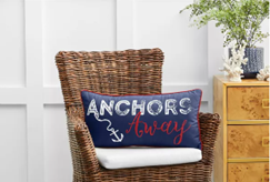 Anchors Away Navy Rectangle Pillow
