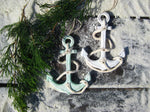 Nautical Anchor Christmas Ornaments - Set of 2