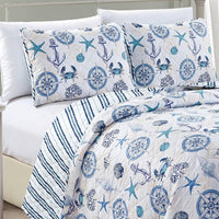 Azure Collection Coastal Lightweight Quilt Set