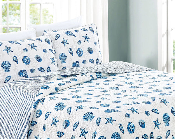 Bali Collection Coastal Quilt & Sham Set
