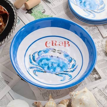 Beach House Crab Large Serving Bowl