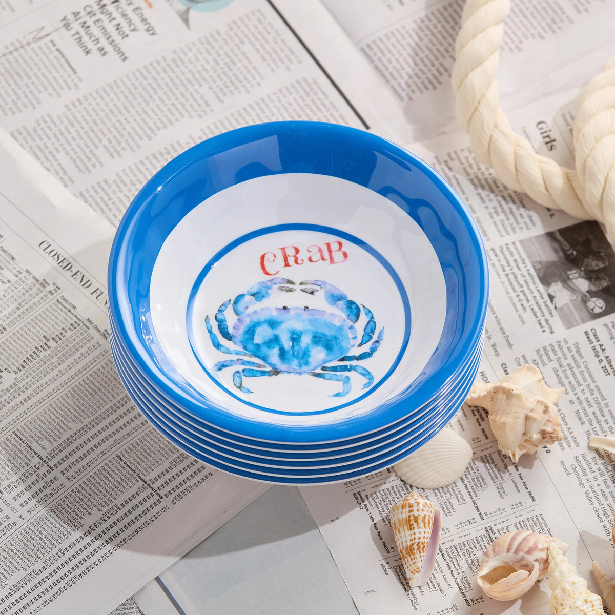 Beach House Crab All Purpose Bowl Set of 6