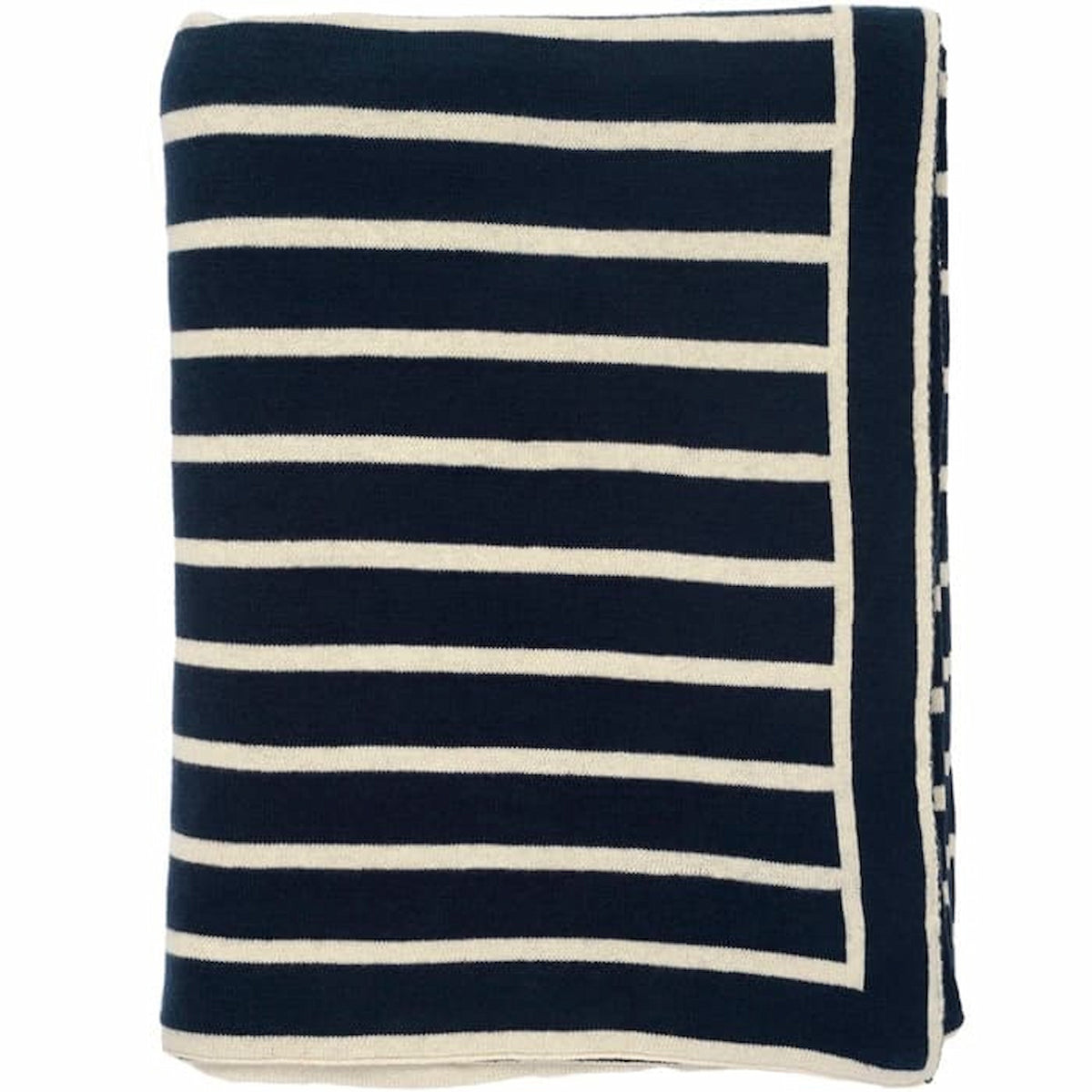 Beach Stripes Cotton Throw (Navy and Red) by Darzzi