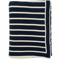 Beach Stripes Cotton Throw (Navy and Red) by Darzzi
