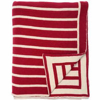 Beach Stripes Cotton Throw (Navy and Red) by Darzzi