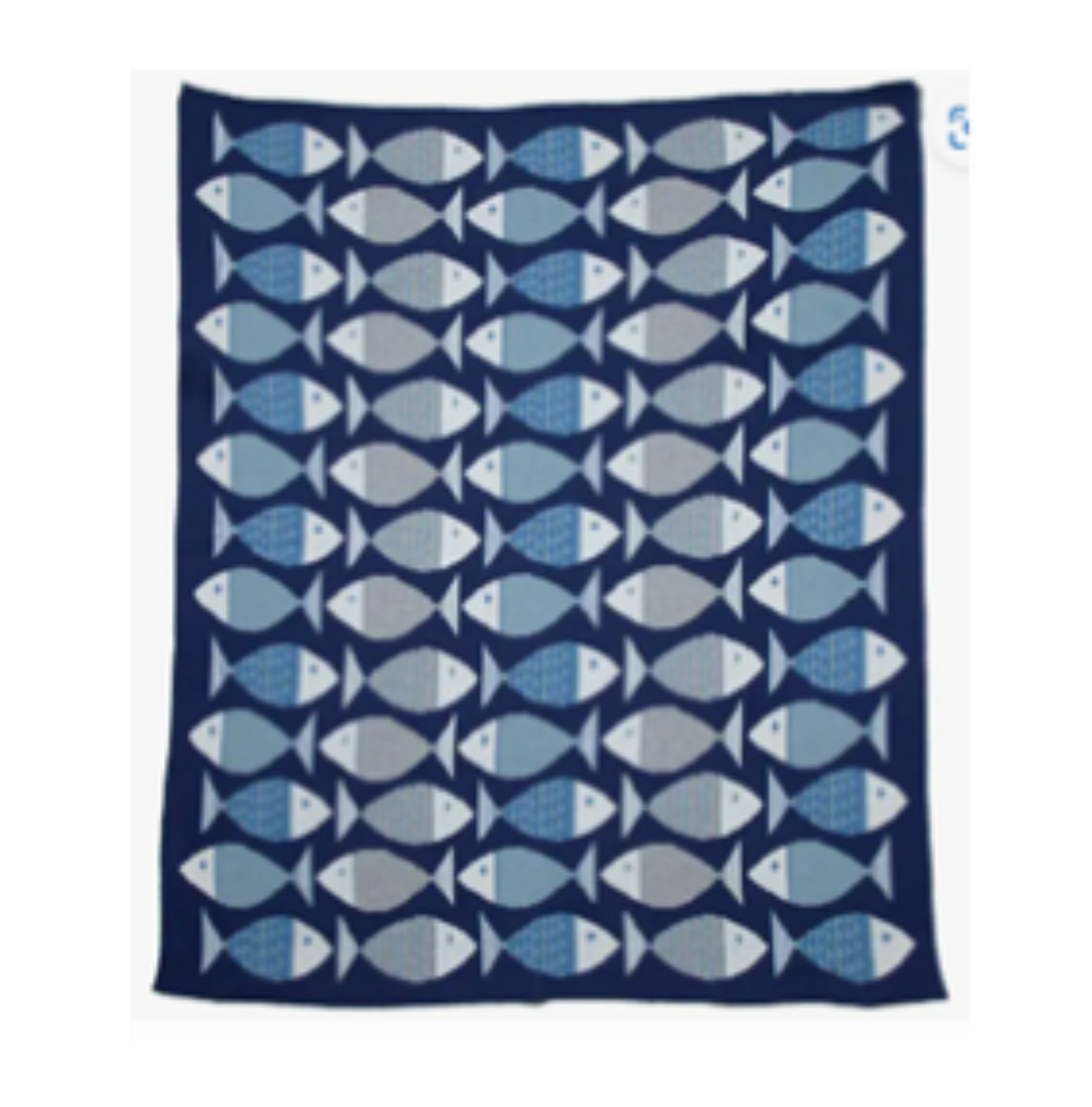 Coastal Big Fish Throw Blanket – Nautical Beach House Decor by In2Green ...