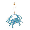 Blue Beaded Crab Christmas Ornament