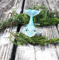 Blue and Teal Glittered Dolphin Ornament Set