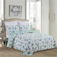 Brisbane Island Coastal Queen Bedspread