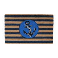 Blue Striped Coir Anchor Outdoor Door Mat