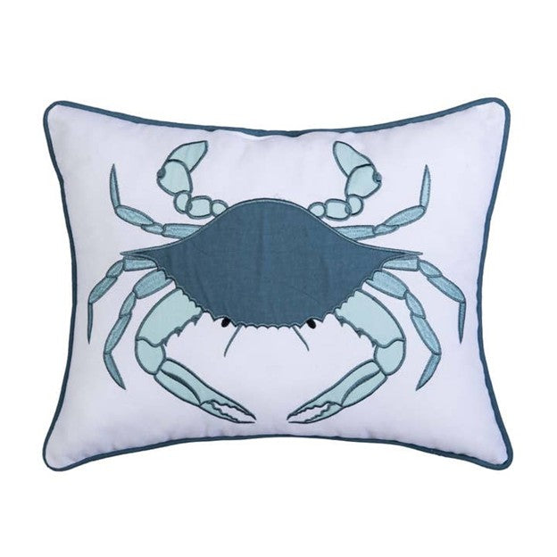Coastal Sea Glass Crab Throw Pillow