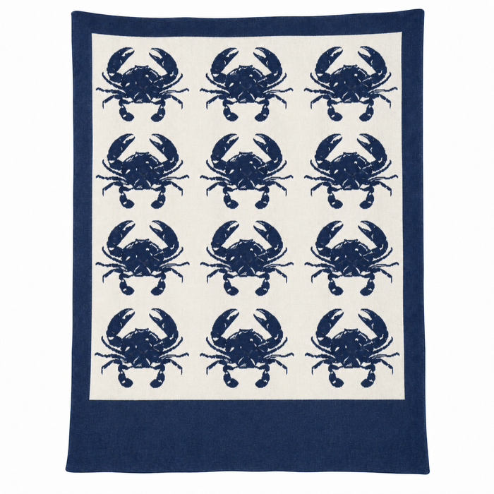Coastal Blue Crab Throw Blanket by In2Green