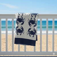 Coastal Blue Crab Throw Blanket by In2Green