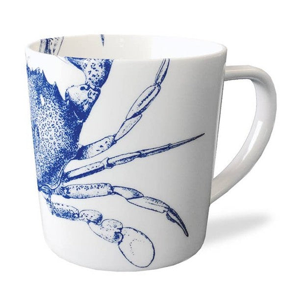 Crab Mug White and Blue by Caskata