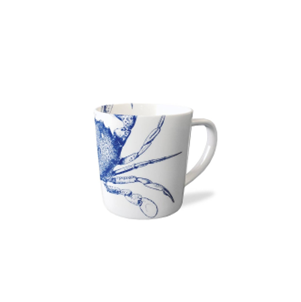 Crab Mug White and Blue by Caskata