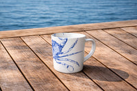 Crab Mug White and Blue by Caskata