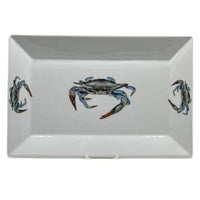 White Rectangular Blue Crab Platter