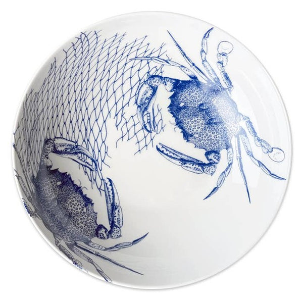Large Serving Bowl with Crab Design by Caskata
