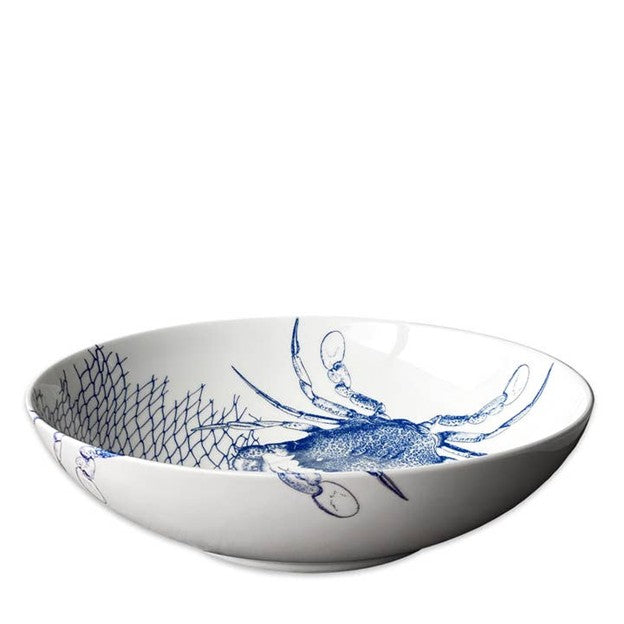 Large Serving Bowl with Crab Design by Caskata