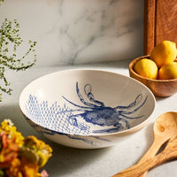 Large Serving Bowl with Crab Design by Caskata