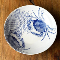 Large Serving Bowl with Crab Design by Caskata