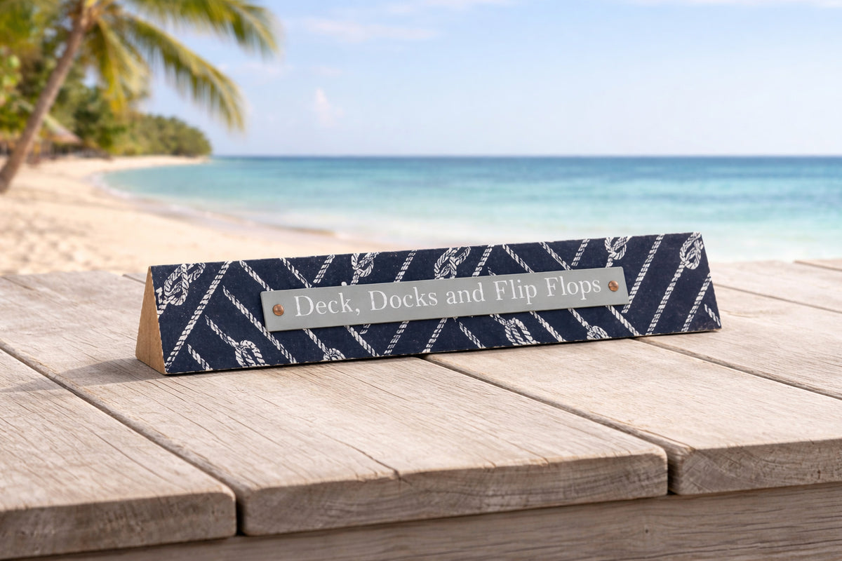 Deck, Docks and Flip Flops Wood Triangle Message Bar